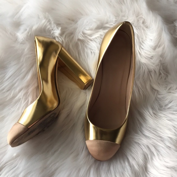 ⬇2X REDUCED! J.Crew gold Etta pumps - Picture 6 of 7